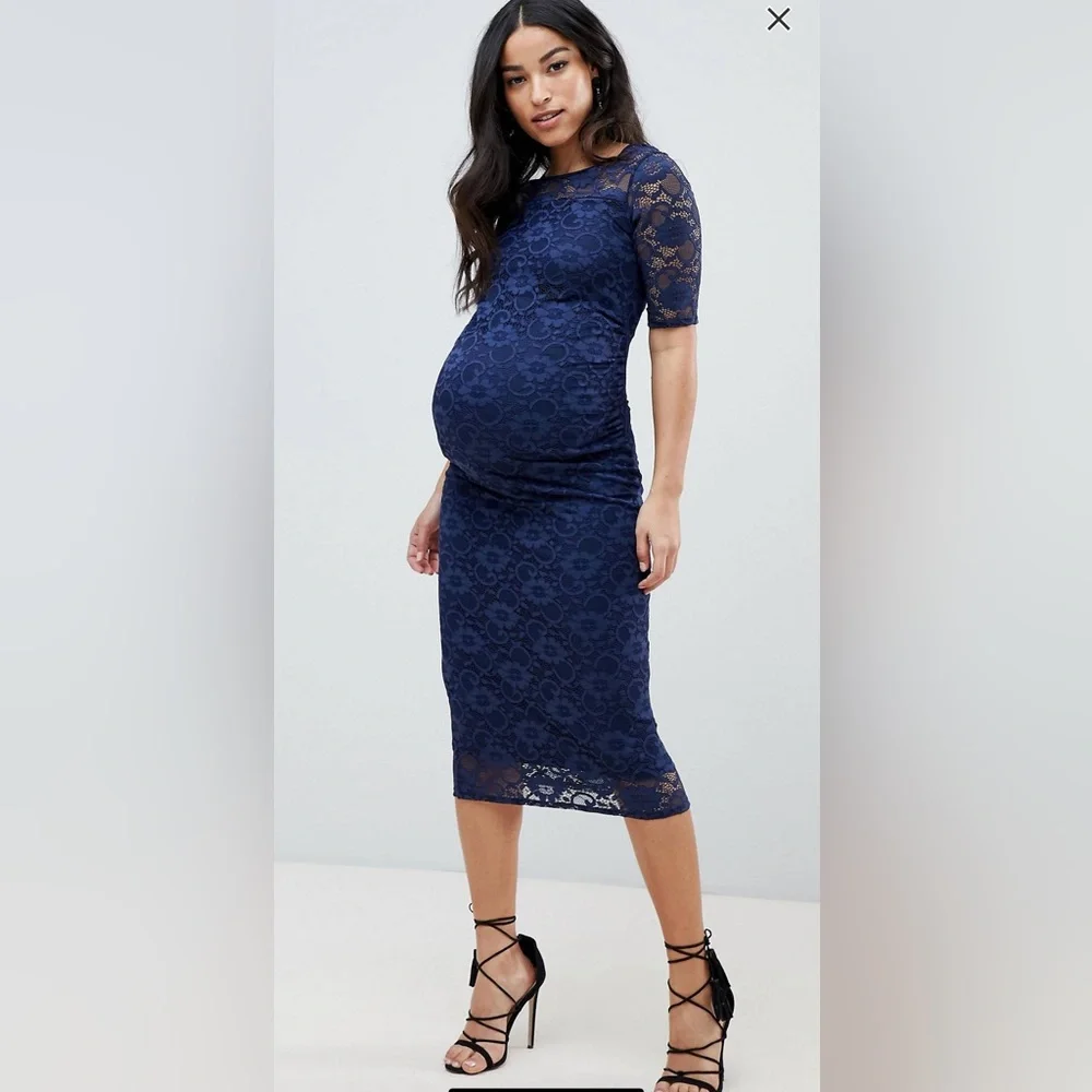 Bluebelle Maternity All Over Lace Bodycon Dress - Picture 2 of 5